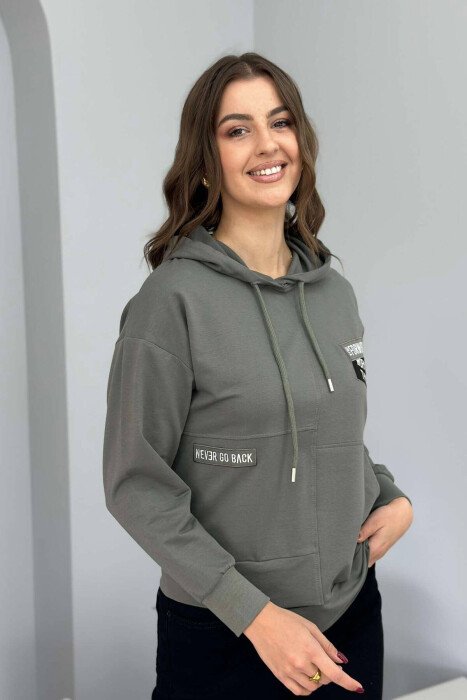 SMALL FRONT WRITTINGS WOMEN HOODIE GREY/GRI 