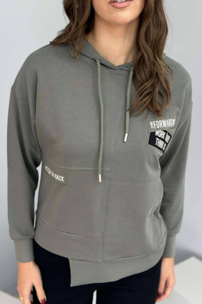 SMALL FRONT WRITTINGS WOMEN HOODIE GREY/GRI - 2