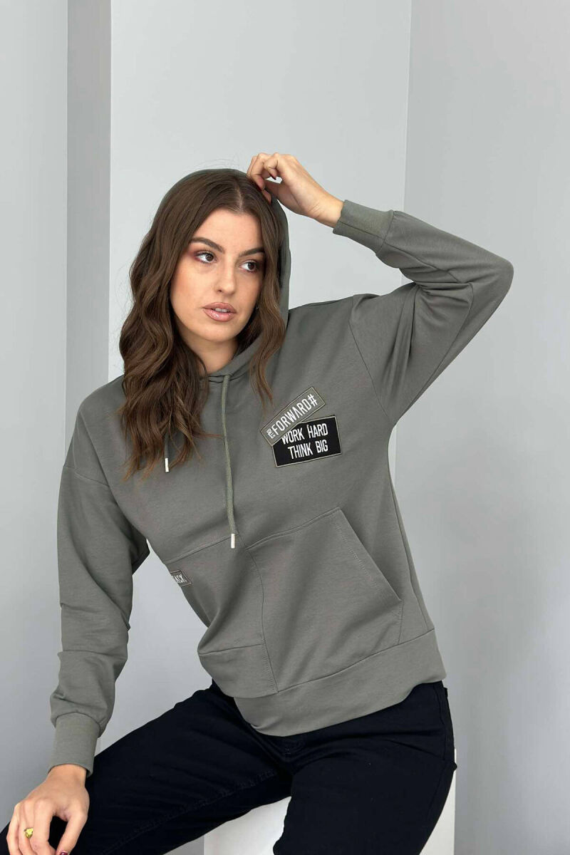SMALL FRONT WRITTINGS WOMEN HOODIE GREY/GRI - 3