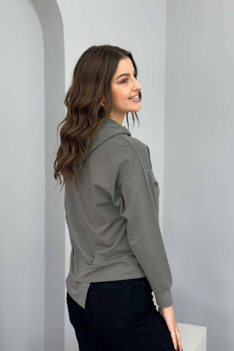 SMALL FRONT WRITTINGS WOMEN HOODIE GREY/GRI - 4