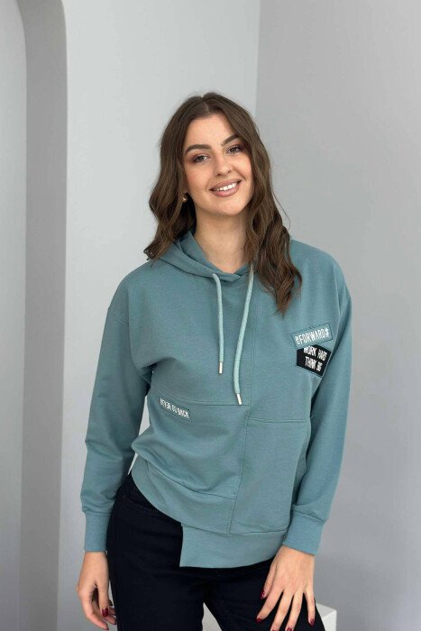 SMALL FRONT WRITTINGS WOMEN HOODIE MINT/MENTE 