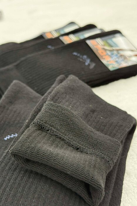 SMALL LOGO 6 PAIR MEN SOCKS BLACK/ E ZEZE - 5
