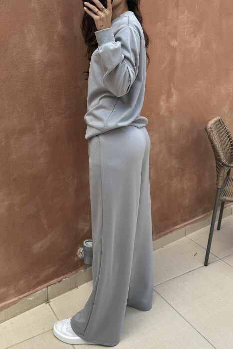 SMALL LOGO BLOUSE+SWEATPANTS ONE COLOR WOMEN SET GREY/GRI - 3