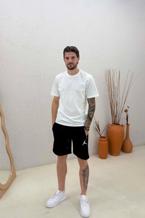 SMALL LOGO ONE COLOR MEN SHORT SWEATPANTS DARK BLUE+BLUE/BLU ERRET+BLU 