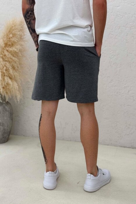 SMALL LOGO ONE COLOR MEN SHORT SWEATPANTS GREY/GRI - 3