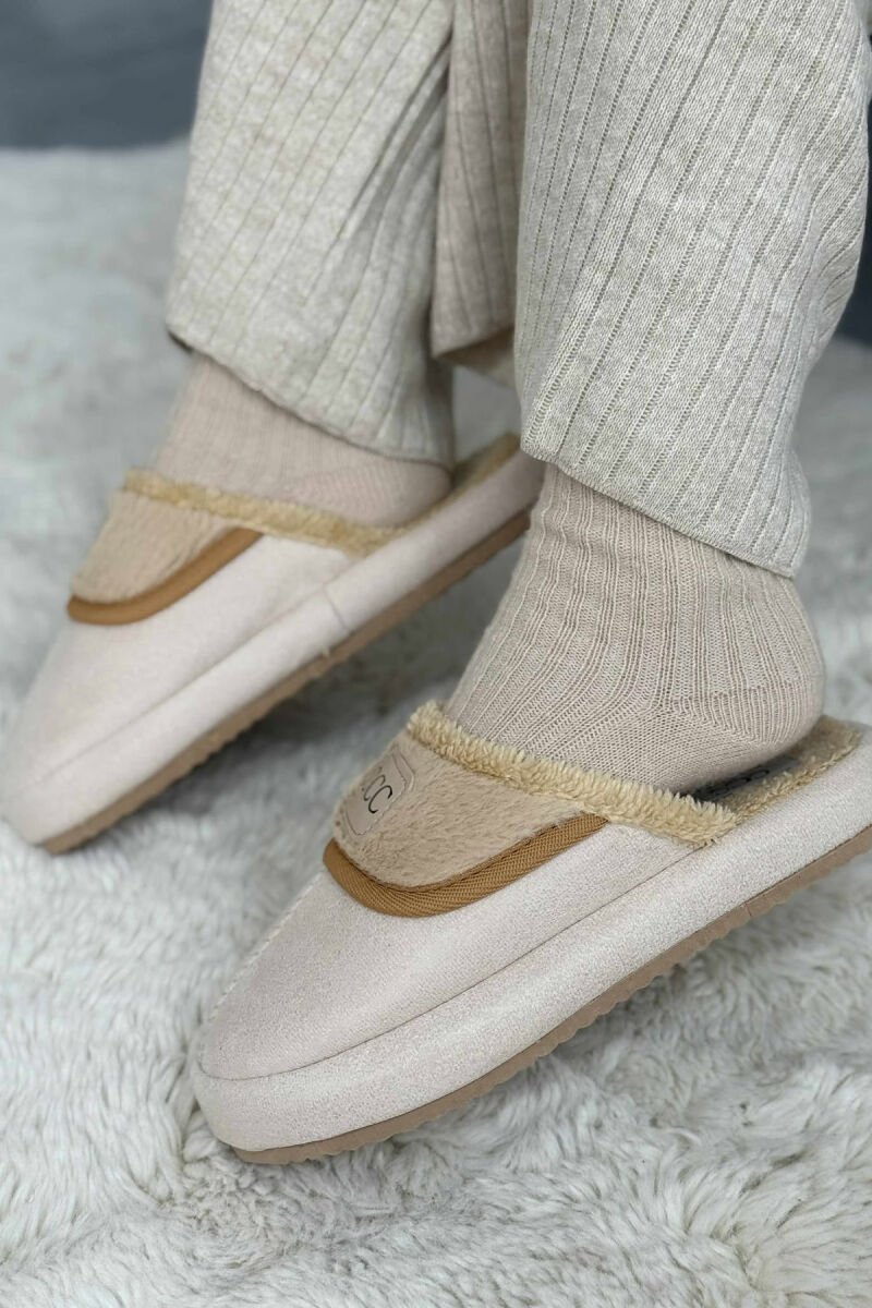 SMALL LOGO ONE COLOR WOMEN SLIPPERS BEIGE/BEZHE - 2