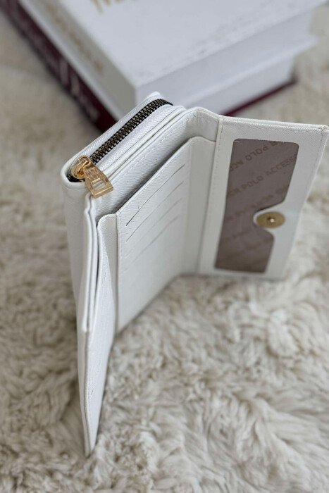 SMALL LOGO ONE COLOR WOMEN WALLETS WHITE-E BARDHE - 3