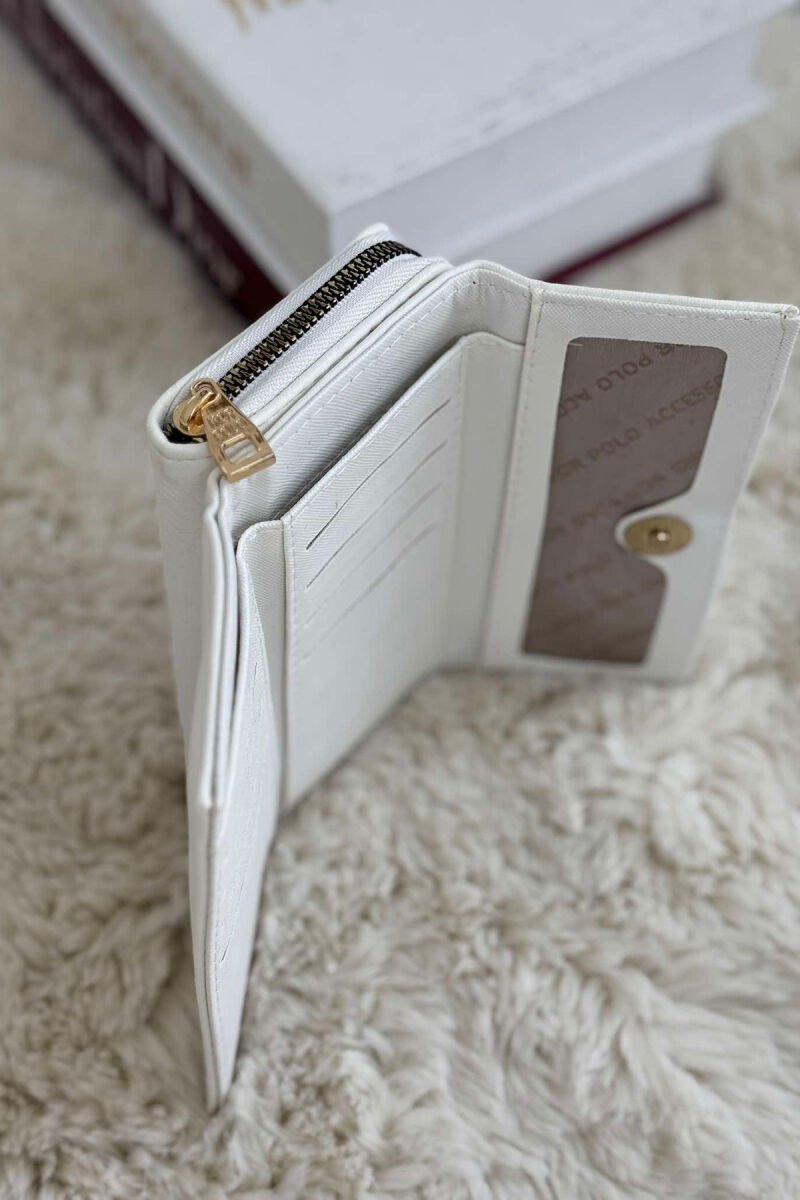 SMALL LOGO ONE COLOR WOMEN WALLETS WHITE-E BARDHE - 3