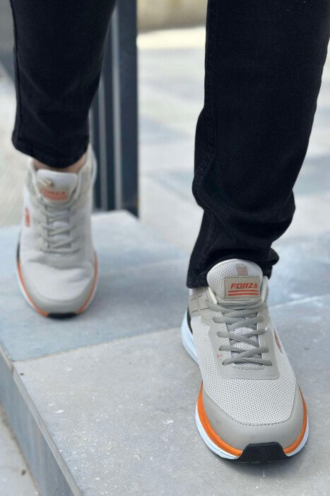 SMALL LOGO PLATFORM MEN SNEAKERS BEIGE+ORANGE/BZHPO - 3