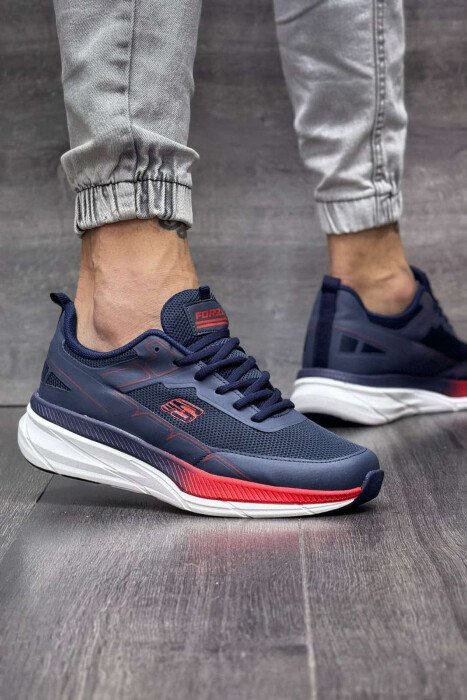 SMALL LOGO PLATFORM MEN SNEAKERS BLUE+RED/BLU-KUQE - 1