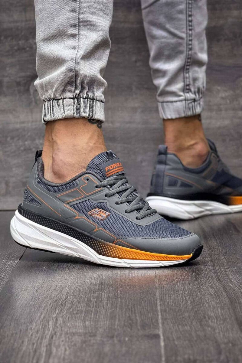SMALL LOGO PLATFORM MEN SNEAKERS GREY/ORANGE/GRPO - 1