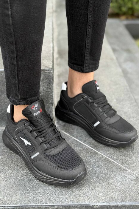 SMALL LOGO PLATFORM SIMPLE MEN SNEAKERS BLACK-WHITE/ZEBA - KLAUDIO FASHION