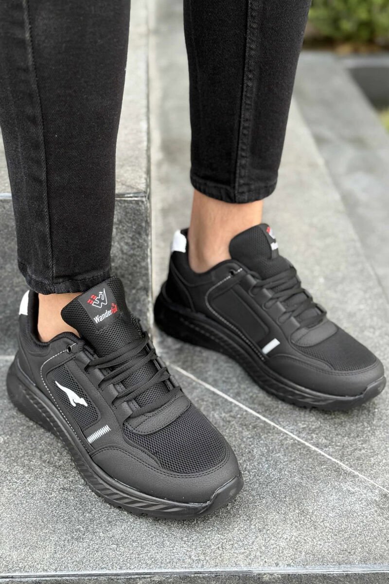 SMALL LOGO PLATFORM SIMPLE MEN SNEAKERS BLACK-WHITE/ZEBA - 1