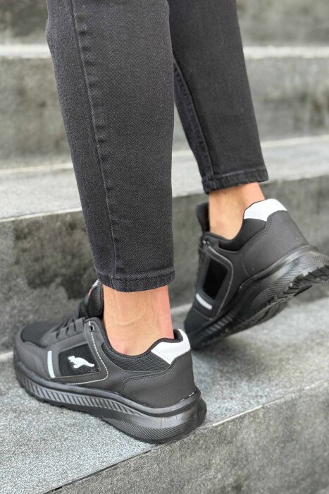 SMALL LOGO PLATFORM SIMPLE MEN SNEAKERS BLACK-WHITE/ZEBA - 4