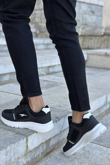 SMALL LOGO PLATFORM SIMPLE MEN SNEAKERS WHITE-BLACK/BAZE - 3