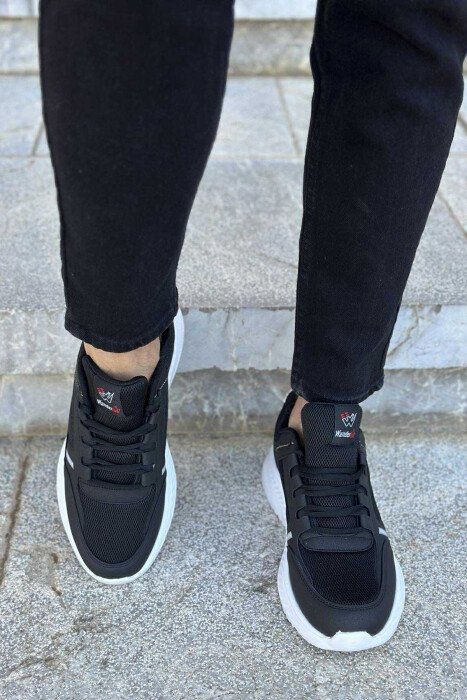SMALL LOGO PLATFORM SIMPLE MEN SNEAKERS WHITE-BLACK/BAZE - 4