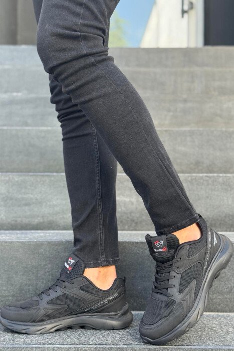 SMALL LOGO SIMPLE MEN SNEAKERS BLACK/ E ZEZE - 2
