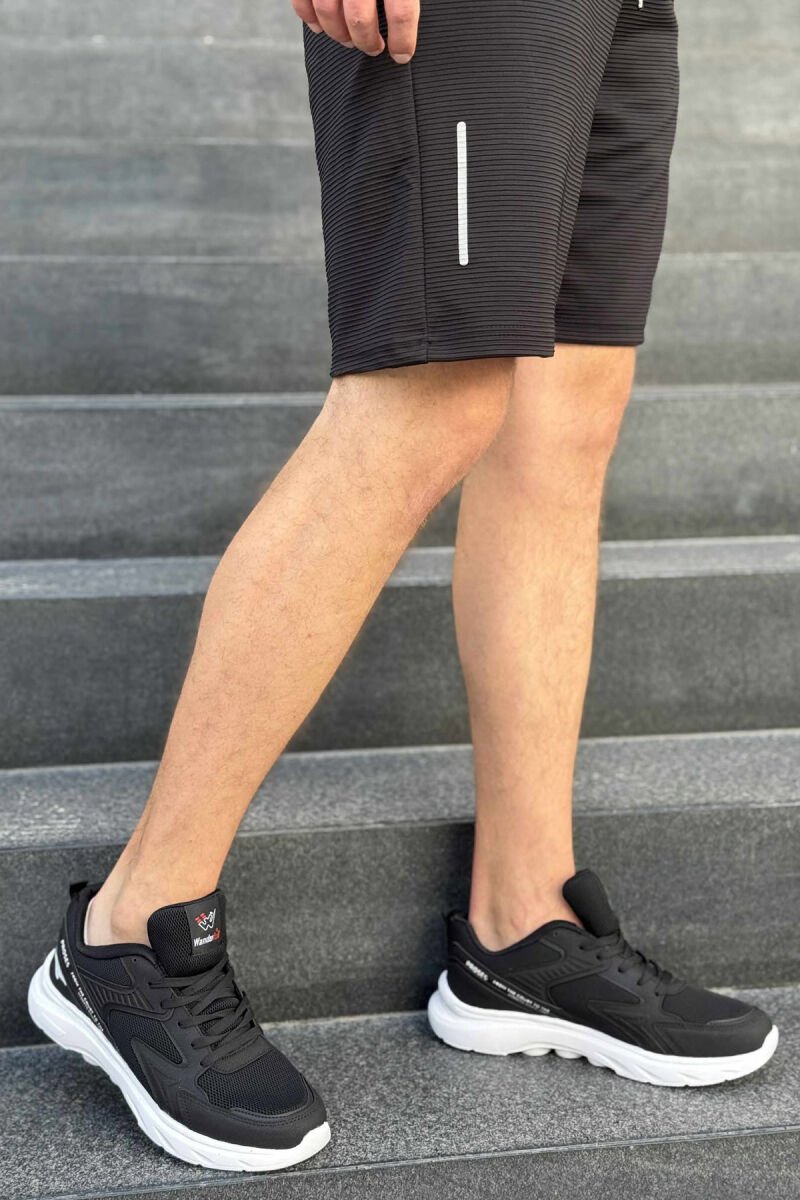 SMALL LOGO SIMPLE MEN SNEAKERS BLACK-WHITE/ZB - 2