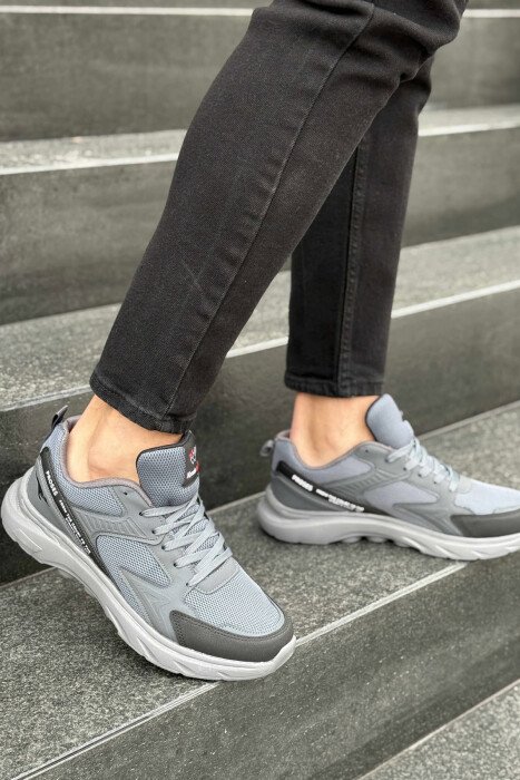 SMALL LOGO SIMPLE MEN SNEAKERS BLACK+DARK GREY/ZEZE+GRI ERRET - 3