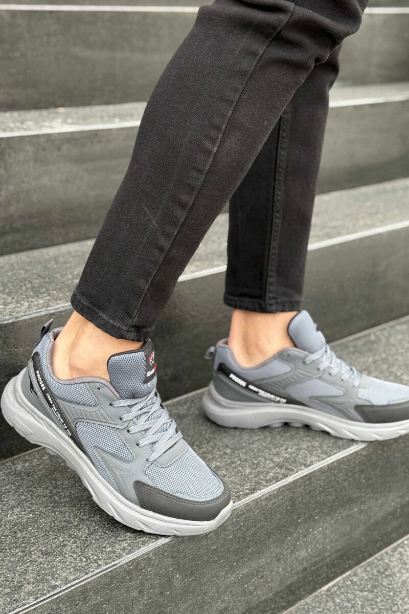 SMALL LOGO SIMPLE MEN SNEAKERS BLACK+DARK GREY/ZEZE+GRI ERRET - 3