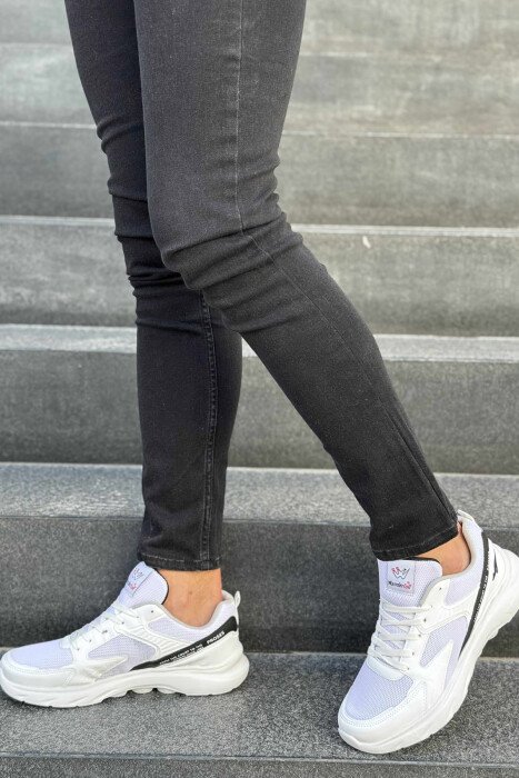 SMALL LOGO SIMPLE MEN SNEAKERS WHITE-BLACK/BAZE - 1
