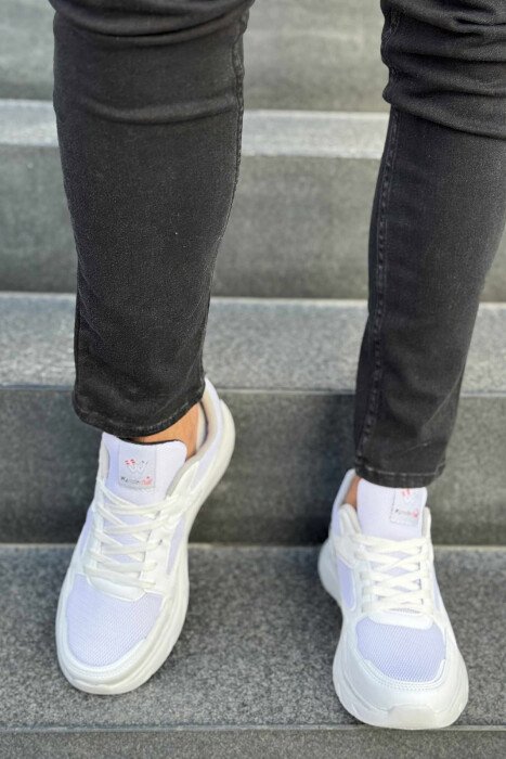 SMALL LOGO SIMPLE MEN SNEAKERS WHITE-BLACK/BAZE - 2