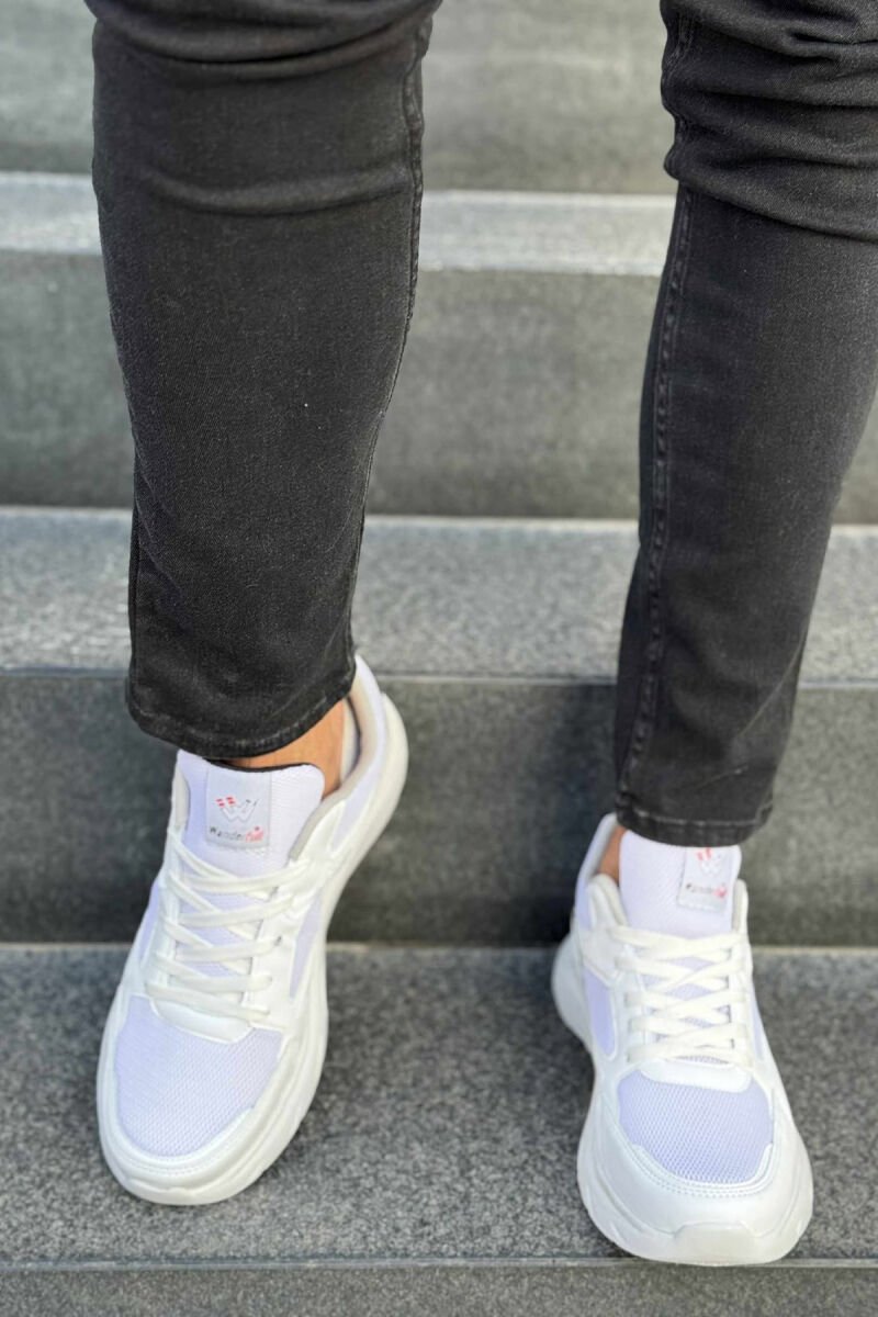 SMALL LOGO SIMPLE MEN SNEAKERS WHITE-BLACK/BAZE - 2