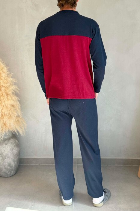SMALL LOGO SWEATSHIRT+TROUSERS MEN PYJAMAS BURGUNDY/VISHNJE - 5