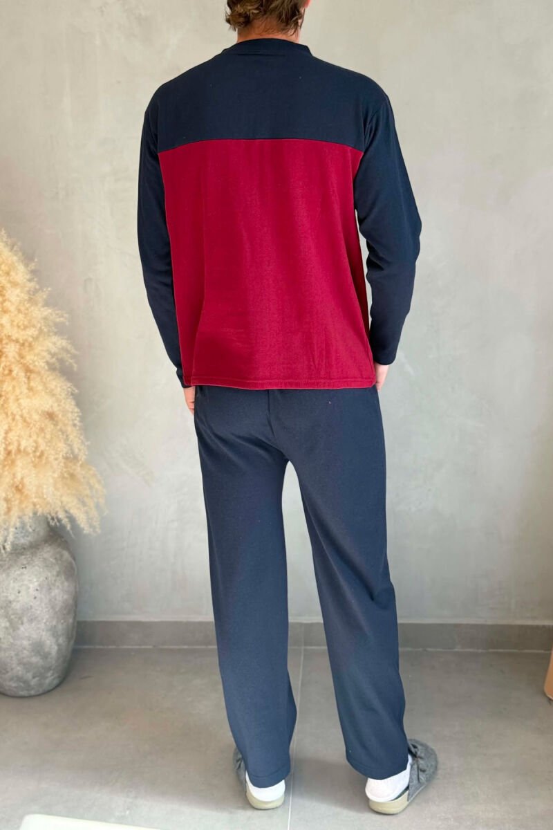 SMALL LOGO SWEATSHIRT+TROUSERS MEN PYJAMAS BURGUNDY/VISHNJE - 5