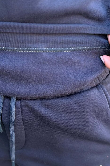 SMALL WRITTINGS SWEATSHIRT + JOGGERS WOMAN SET DARK BLUE/BEE - 4