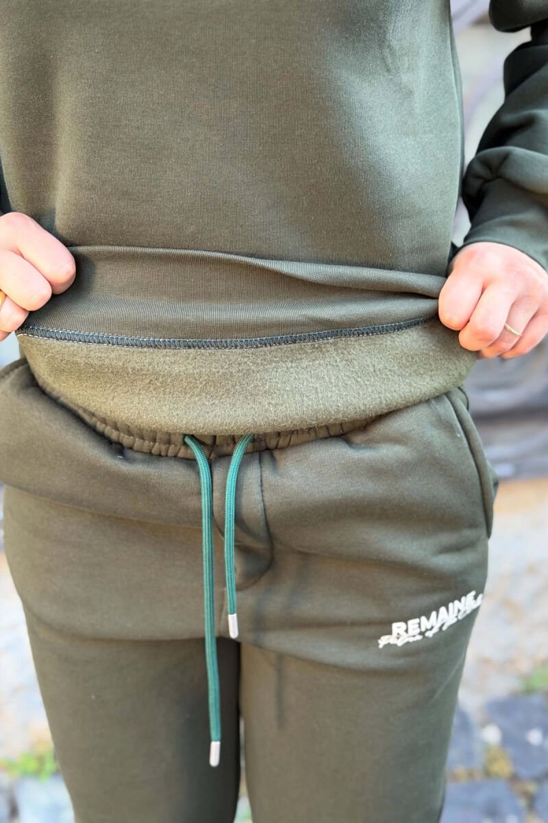 SMALL WRITTINGS SWEATSHIRT + JOGGERS WOMAN SET DARK GREEN/JEE - 4