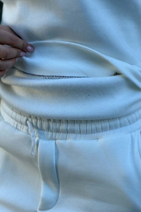 SMALL WRITTINGS SWEATSHIRT + JOGGERS WOMAN SET WHITE-E BARDHE - 6