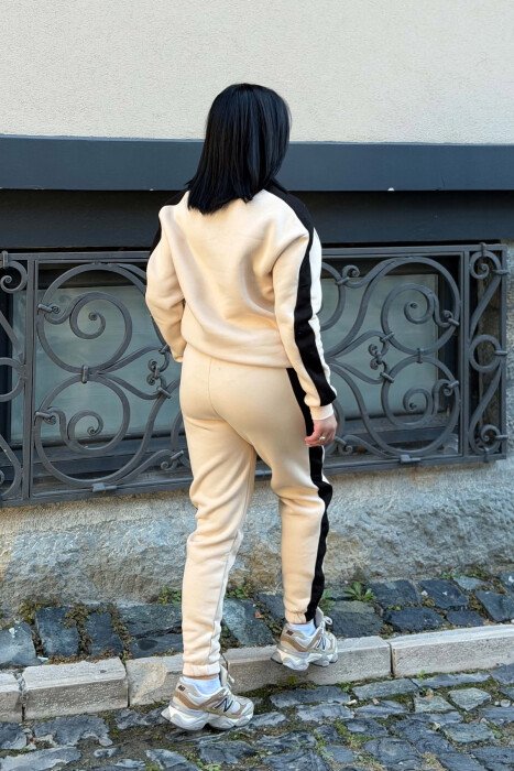 SMALL WRITTINGS SWETASHIRT + SWEATPANTS FLUFFY WOMAN SET BEIGE/BEZHE - 5
