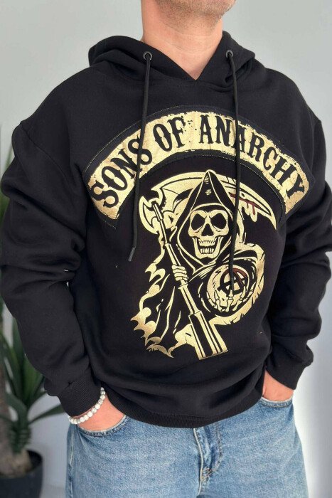 HOODIE PËR MESHKUJ NË NGJYRËN E ZEZË - KLAUDIO FASHION