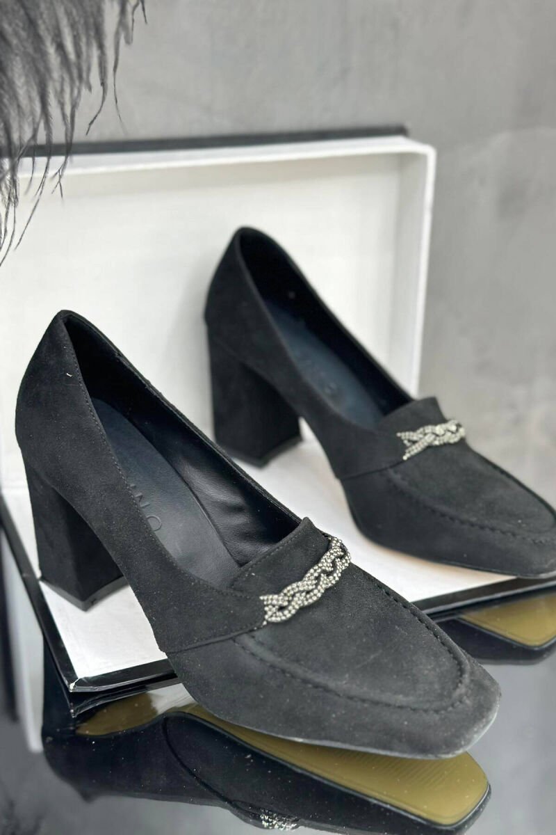 SPARKLE DETAIL SEMI HEEL WOMAN SHOES BLACK/ E ZEZE - 1