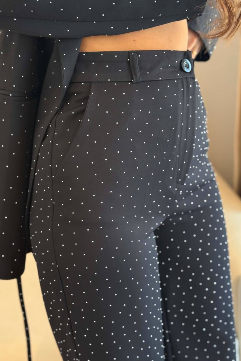SPARKLE STONES JACKET + TROUSERS WOMAN SET BLACK/ E ZEZE - 3