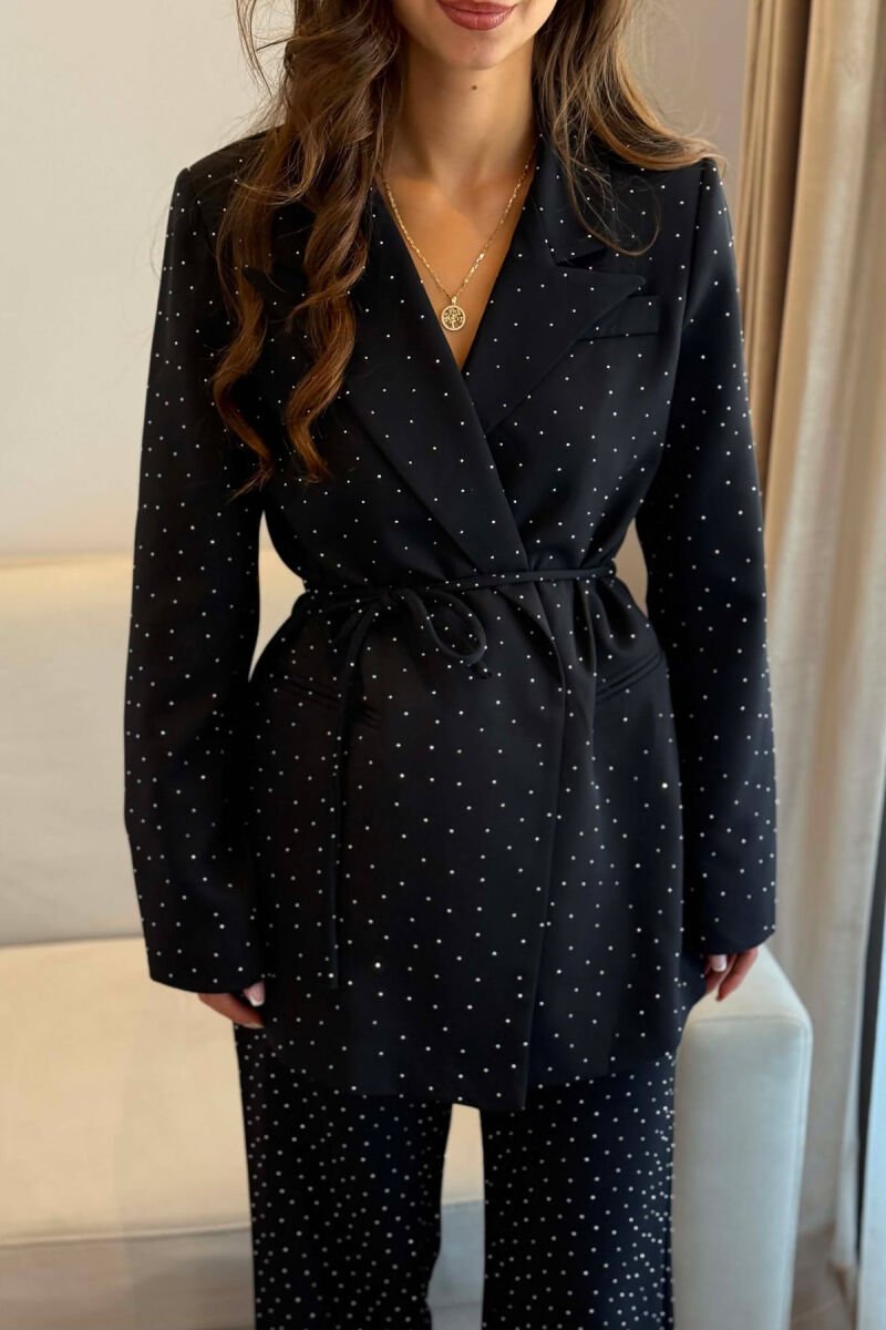 SPARKLE STONES JACKET + TROUSERS WOMAN SET BLACK/ E ZEZE - 4