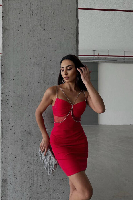 SPARKLE STONES WOMAN STRAPS RED/E KUQE - 7
