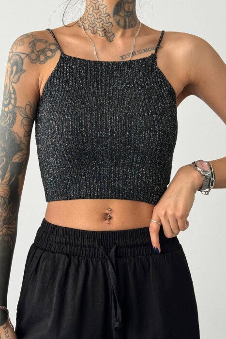 SPARKLING WOMEN TANK TOP BLACK/ E ZEZE - 1