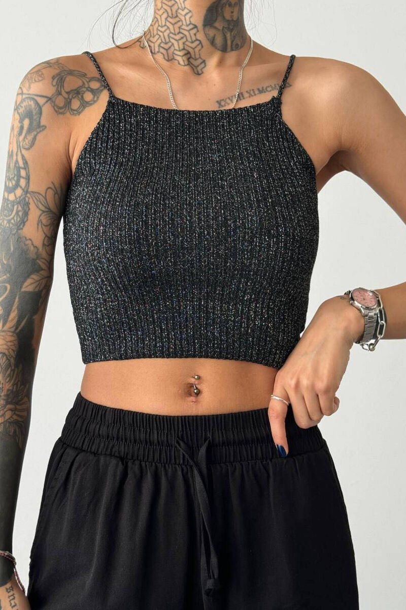 SPARKLING WOMEN TANK TOP BLACK/ E ZEZE - 1