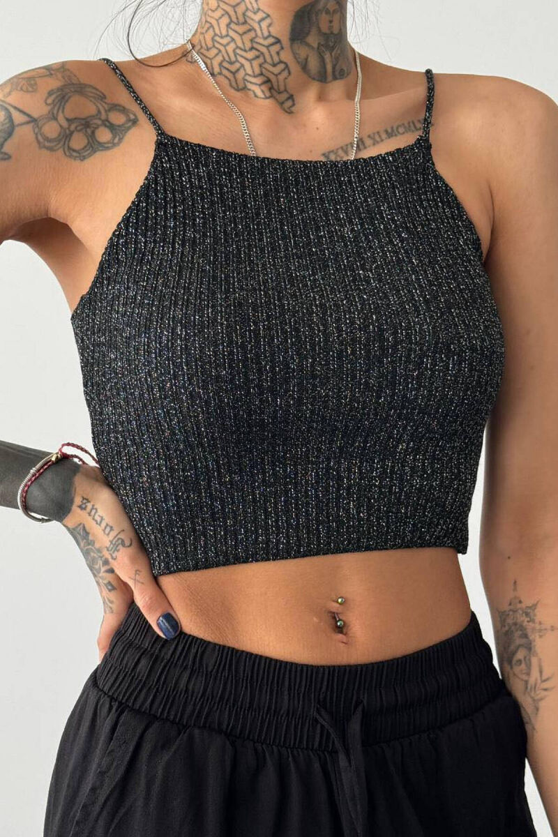 SPARKLING WOMEN TANK TOP BLACK/ E ZEZE - 3