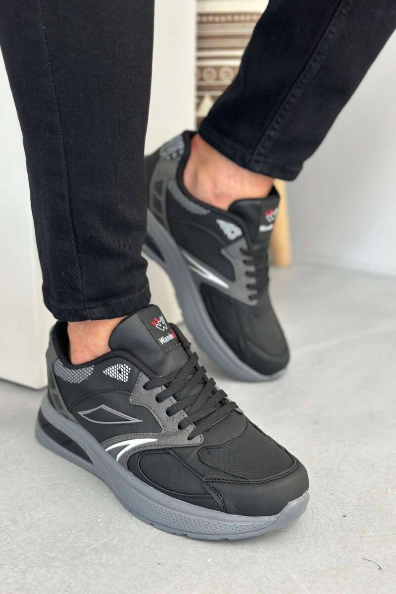 SPECIAL DESIGN RUNNING MEN SNEAKERS BLACK-GREY/ZEGR - 4