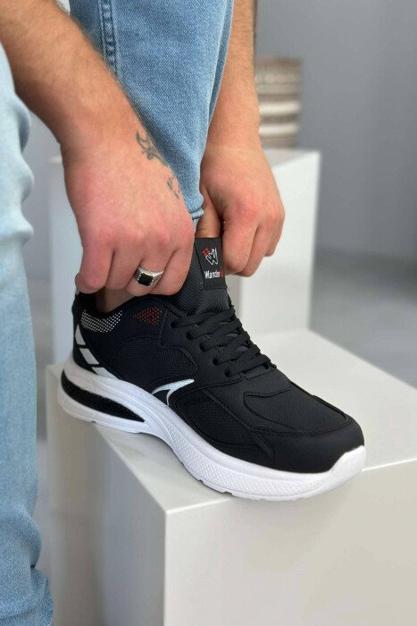SPECIAL DESIGN RUNNING MEN SNEAKERS BLACK-WHITE/ZEBA - 2
