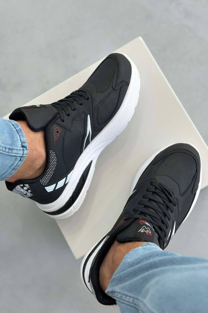 SPECIAL DESIGN RUNNING MEN SNEAKERS BLACK-WHITE/ZEBA - 3