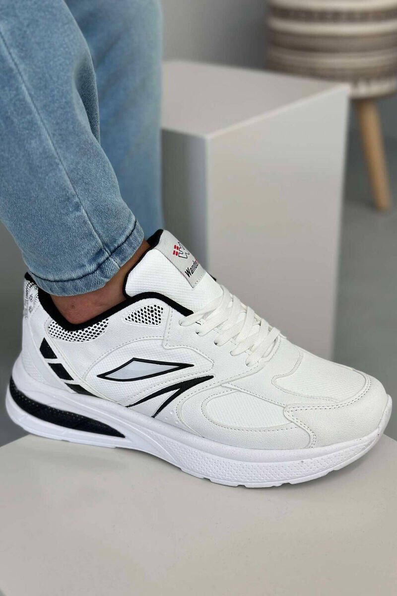 SPECIAL DESIGN RUNNING MEN SNEAKERS WHITE-BLACK/BAZE - 4