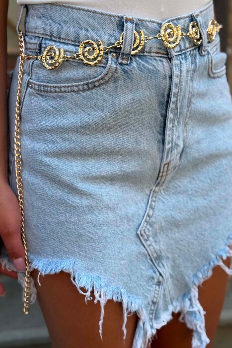 SPIRAL DETAILS WOMEN BELT CHAIN GOLDEN ROD/GOLD - 4