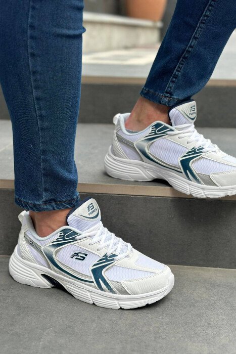 SPORT COMFY MAN SNEAKERS WHITE-BLUE/BABL - KLAUDIO FASHION