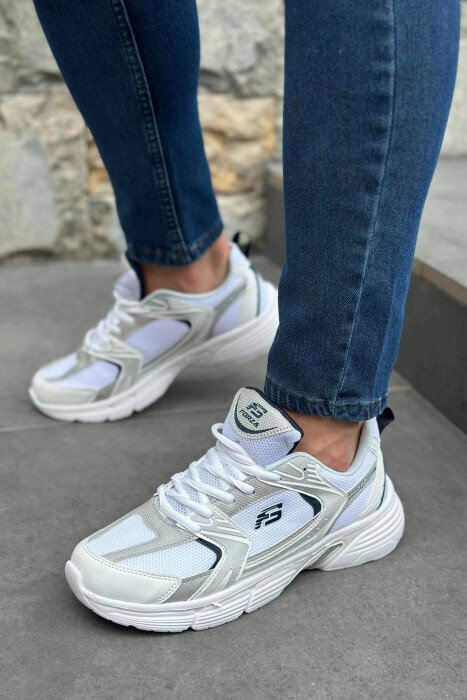 SPORT COMFY MAN SNEAKERS WHITE/GREY-BAGR - KLAUDIO FASHION