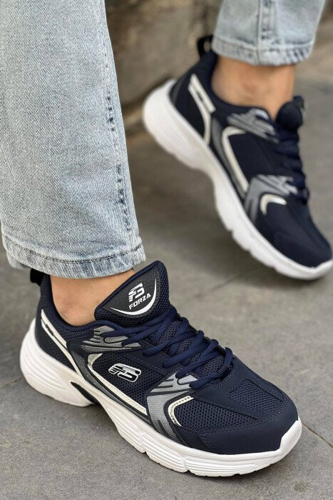 SPORT COMFY WOMAN SHOES DARKBLUE/WHITE - KLAUDIO FASHION