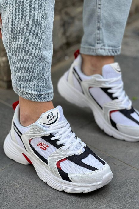 SPORT COMFY WOMAN SHOES WHITE-RED/BAKU - KLAUDIO FASHION